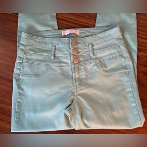 NWOT NoBo No Boundaries High Rise Sculpting Skinny Jeans Seafoam Green  Size 11